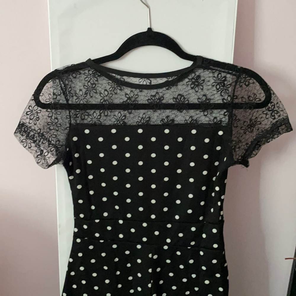Black and white polka dot dress